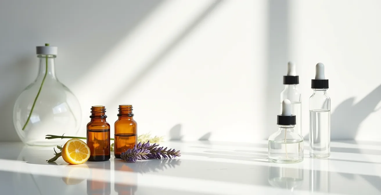 Composition minimaliste d'huiles essentielles et conservateurs synthétiques en laboratoire