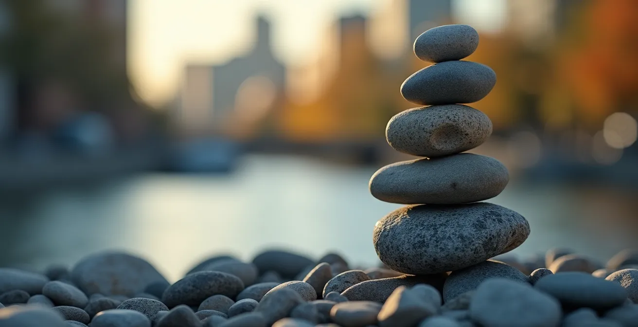 Métaphore visuelle de l'équilibre entre accumulation de formations et stratégie de carrière