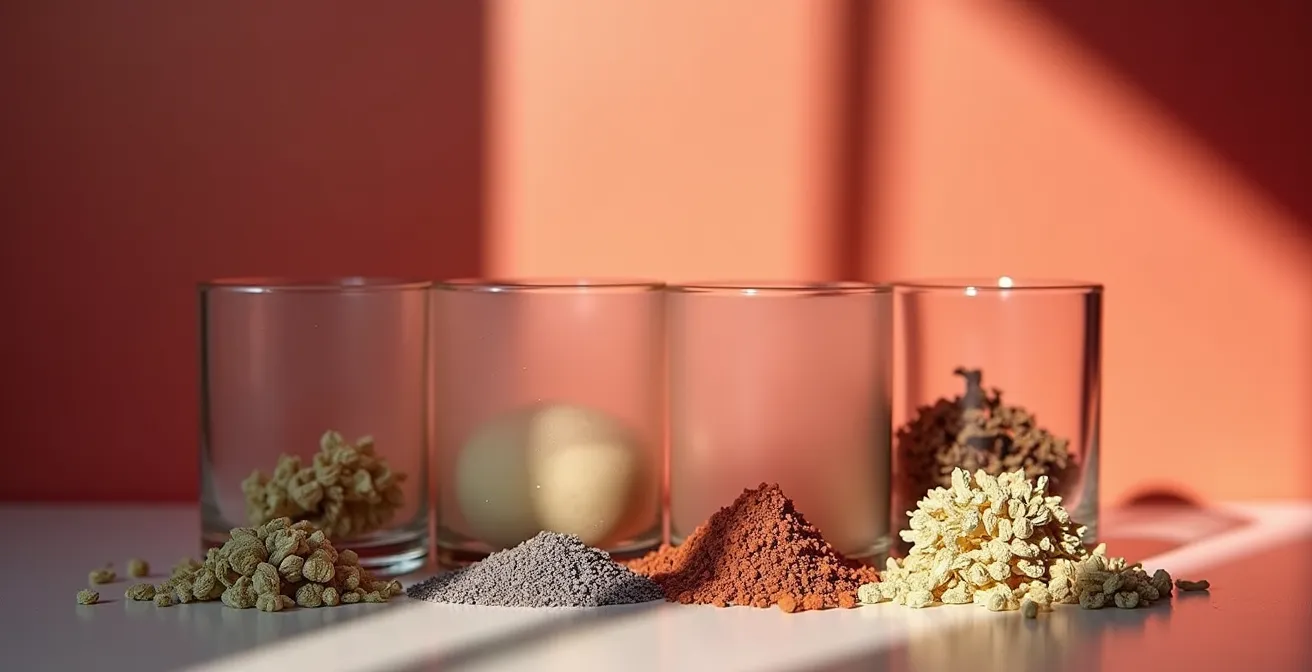 Nature morte artistique montrant des plantes québécoises toxiques à éviter dans les cosmétiques maison